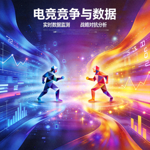 电竞比赛抽象概念图 - 竞争与数据